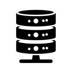 silhouette logo icon Database vector SVG