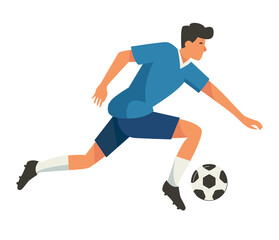 Soccer player running with ball
