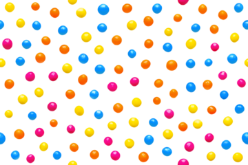 Colored Nonpareils Sprinkles Candy Scattered on Transparent Background - Seamless Pattern
