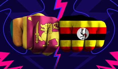 Sri Lanka VS Uganda T20 Cricket World Cup 2024 concept match template banner vector illustration...