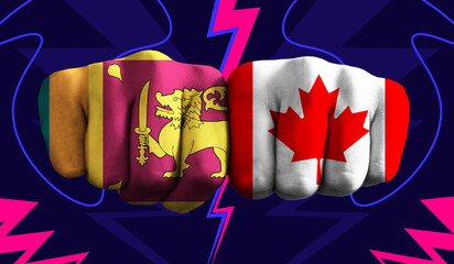 Sri Lanka VS Canada T20 Cricket World Cup 2024 concept match template banner vector illustration...