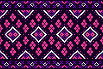 Cross Stitch. Geometric ethnic patterns. Design for Saree, Patola, Sari, Dupatta, Vyshyvanka, rushnyk, dupatta, Clothing, fabric, batik, Knitwear, Embroidery, Ikkat, Pixel pattern. Traditional Design.