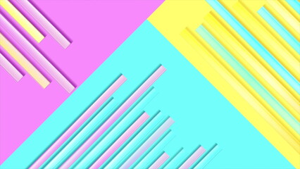 Colorful pastel minimal abstract background with glossy stripes