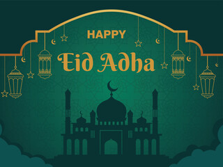 Flat background for islamic eid al-adha celebration