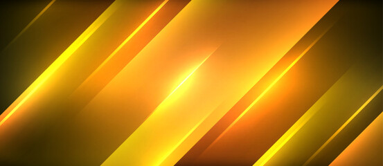 Neon dynamic diagonal light rays background. Techno digital geometric concept design for wallpaper, banner, presentation, background
