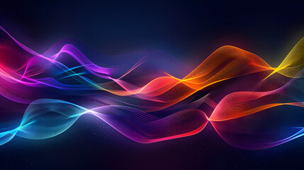 Dark abstract background with a glowing abstract waves, abstract background for wallpaper ,Organic Flowing Lines abstract background ,abstract colorful waves on dark background with space 