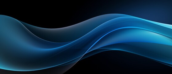 Blue and black abstract gradient background with copy space,