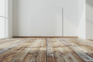 Empty bedroom interior background wooden floor created with Generative AI