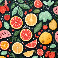 pattern with citrus fruits