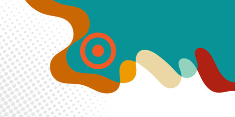 Abstract color background divided by diagonal. Vector illustration Background into two colors with halftone dots.