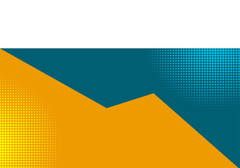 Abstract color background divided by diagonal. Vector illustration Background into two colors with halftone dots.