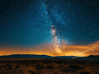 desert stars at night, clear skies, vast openness , vibrant color