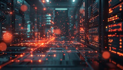 Highdefinition 4K visual of a cuttingedge communication network setup