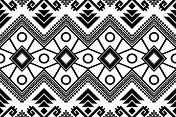 Black and white geometric square with line pattern stripes textile 