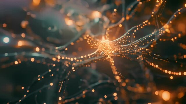 An intricate network of neural pathways illuminated by pulsating quantum energy representing the expansion and enhancement of the human brain through quantum computing extensions..