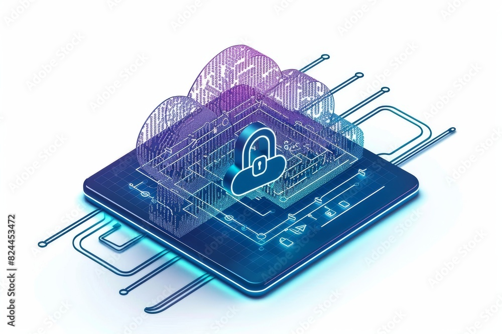 Aufkleber secure cloud computing with advanced digital circuits and modern data protection technology.