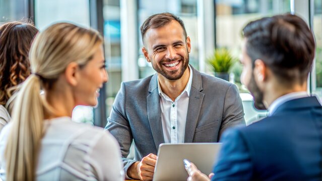 Customer Experience Manager: A close-up of a customer experience manager interacting with clients, showcasing customer satisfaction and service.
