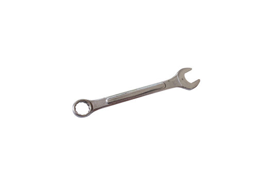 Combination wrench or open end spanner isolated