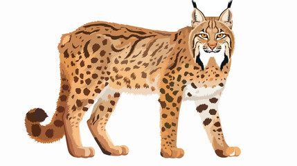 Lynx or bobcat isolated on white background. Stunning