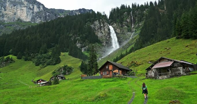 Switzerland - Drone Flight at St&auml;ubifall
