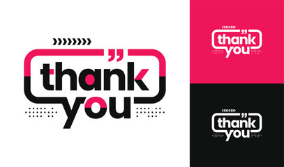 Thank You text typography vector with modern, clean, playful and minimalist style isolated on white background. vector