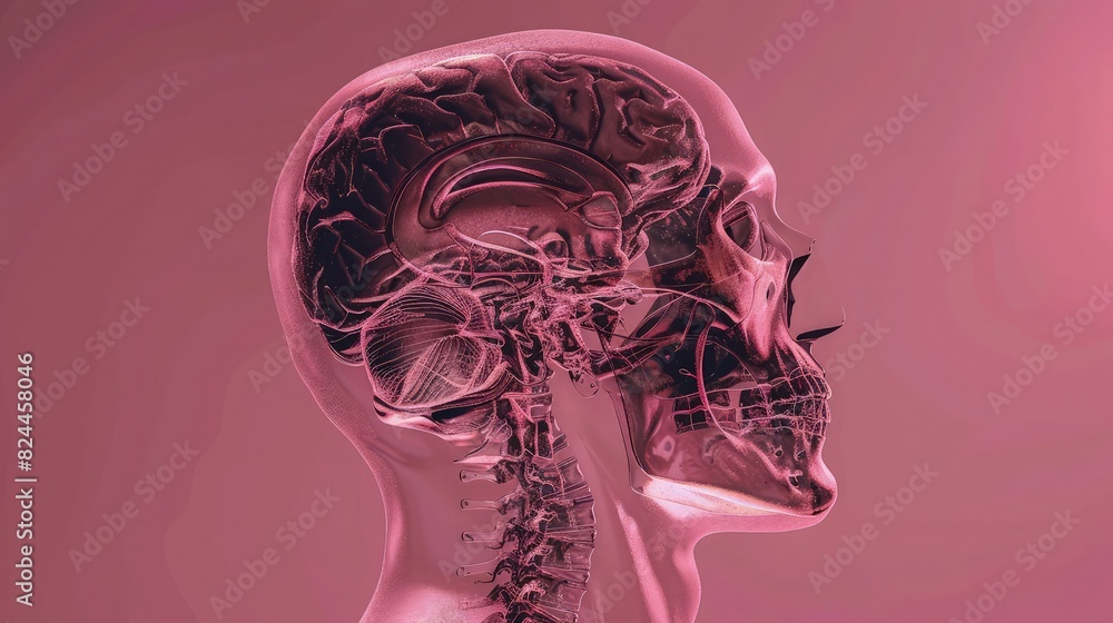 Aufkleber a detailed depiction of the occipital lobe, responsible for visual processing, with high-resolution 