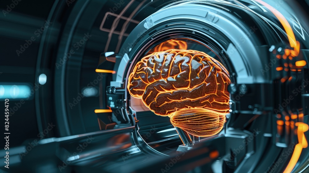 Aufkleber a vibrant, color-coded illustration of the human brain, each area highlighted in a different color t