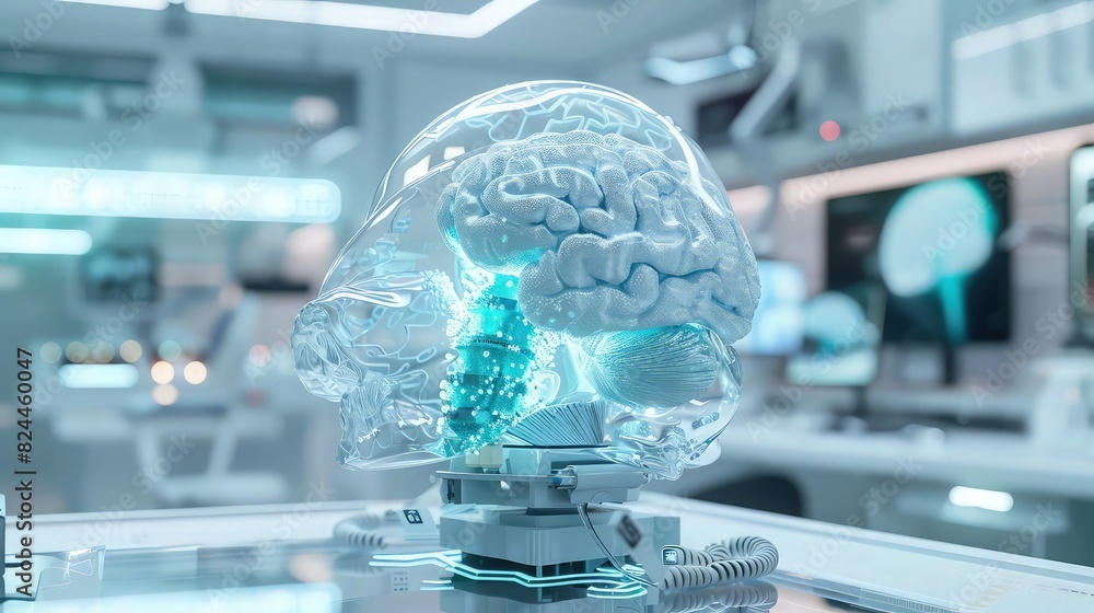 Aufkleber an artistic yet scientifically accurate rendering of the neural network within the human brain, focu