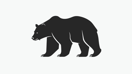 Modern logotype with silhouette of bear. Logo 