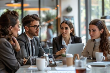 Several business people are talking