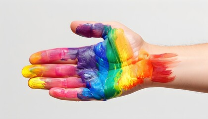 Hand paint rainbow color for lgbtq community.	
