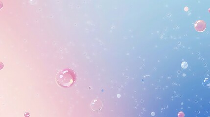 A soft pastel pink background with shiny bubbles floating gently, reflecting subtle light and creating a dreamy, serene atmosphere.