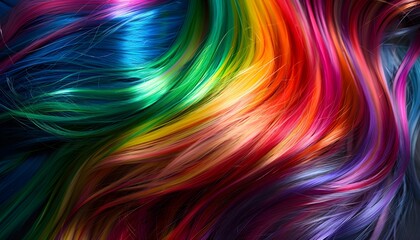Women rainbow hair.	
