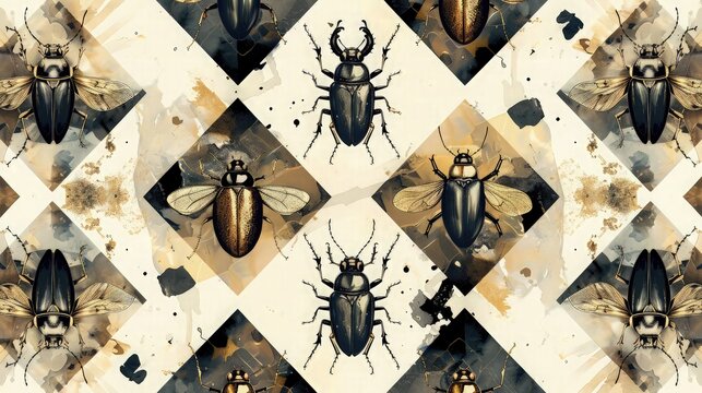 black battels background with white and black blocks 
