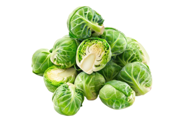 Brussels sprouts isolated on white back ground