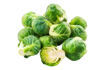 Brussels sprouts isolated on white back ground