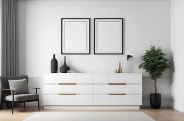 Comfort in the details: Chest of drawers and paintings in the bedroom