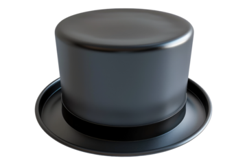 Cylinder black hat isolated on white background