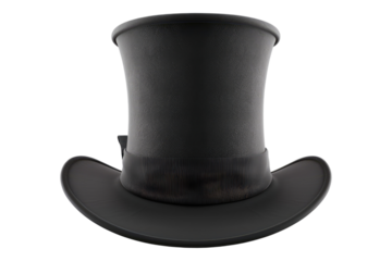 Cylinder black hat isolated on white background