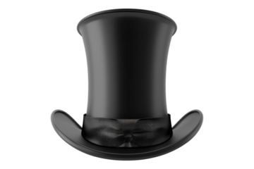 Cylinder black hat isolated on white background