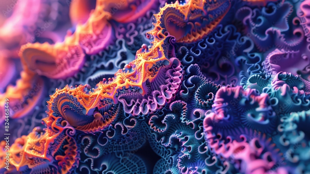 Poster rendering of a 2d fractal pattern in color