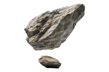 Falling rock isolated on white background