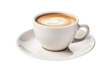Elixir of Creativity: A Coffee Cups Dance on a White or Clear Surface PNG Transparent Background.