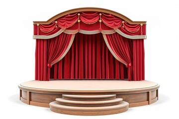 Miniature stage design, isolated on white