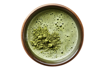 Matcha tea bliss isolated on white background