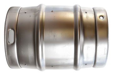 Metal beer keg isolated on white background