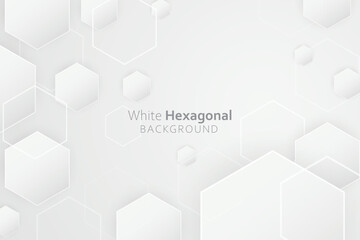 3d gradient white hexagonal background