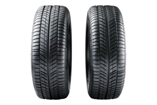 New car tires isolated on white background