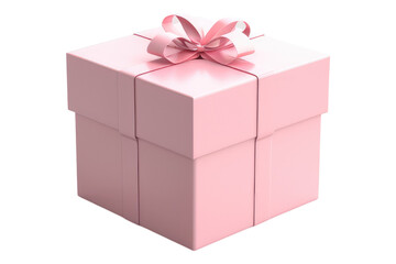 Obraz premium Pink gift box isolated on white background