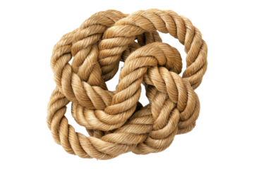 Rope knot isolated on white background
